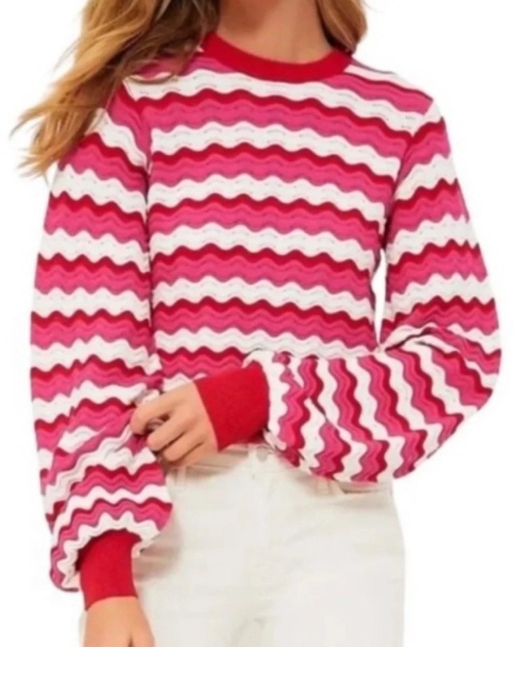 Hyacinth House Wavy Stripe Callie Crewneck Sweater